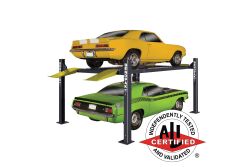 BendPak HD-9XL 9,000 lb four post lift with extended length. ALI certified car storage power. SKU 5175859.