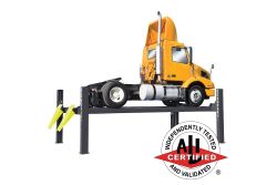 BendPak HDS-27 5175162 four-post lift with 27,000-lb capacity and ALI certification.