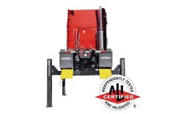 BendPak HDS-27X 5175164 extended four-post lift with 27,000-lb capacity and ALI certification.