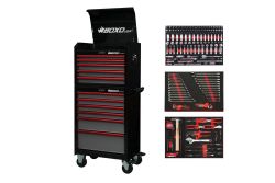 BoxoUSA Pro Series 26-inch loaded tool box combo with top and bottom cabinets