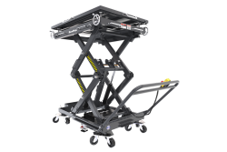 The BendPak EVS3000 mobile scissor lift table (SKU 5175611) delivers 3,000 lbs of lifting power for EV batteries, powertrains, and heavy components. Features rolling casters, precision lift control, and a large work platform for professional shops