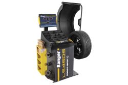 Ranger LS45DS Sonar-Spot wheel balancer with storage trays and direct-axis drive system.