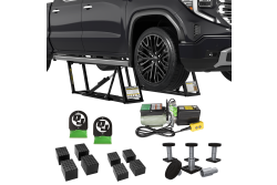 8000TLX extended-length portable car lift bundle includes SUV and Light Duty Truck Adapter Set and Wall Hangers for storage