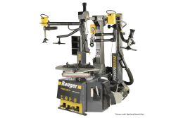 Hero view of the Ranger R80EX tilt-back tire changer with dual assist towers, high-torque turntable, and advanced bead control. Built for professional automotive shops and serious garages. SKU 5140139.