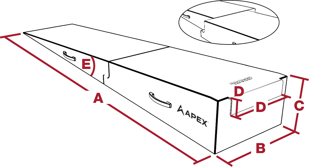 APEX four post lift ramps spec diagram