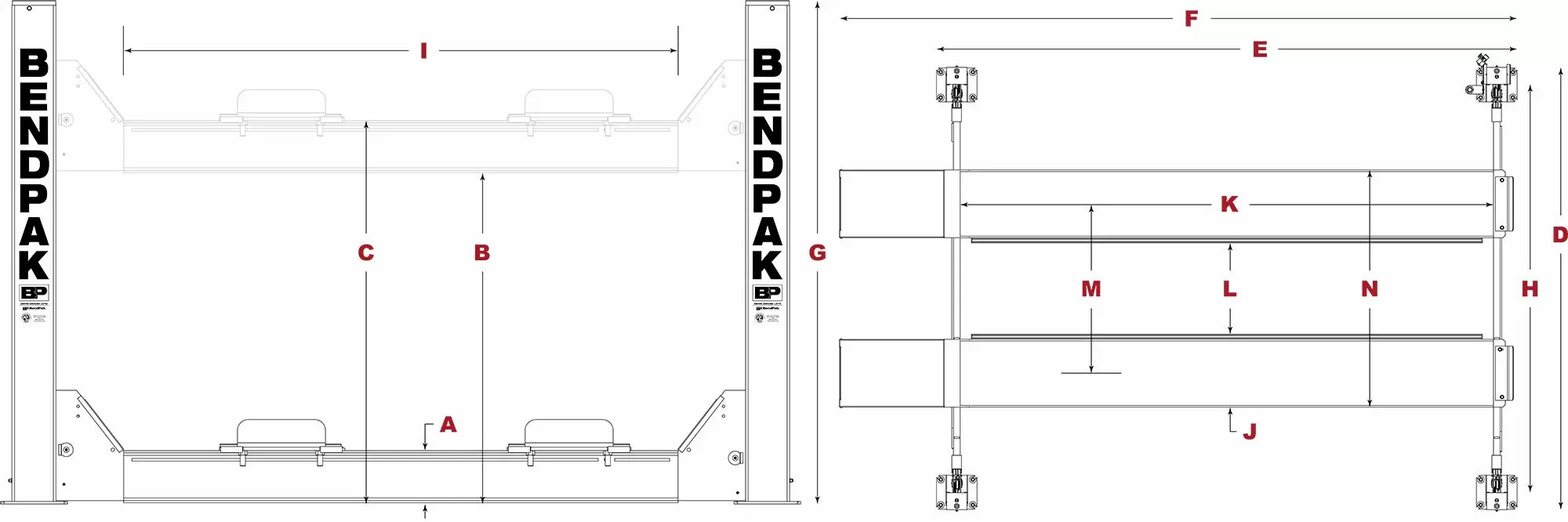 HDS40FL 40klb lift spec diagram