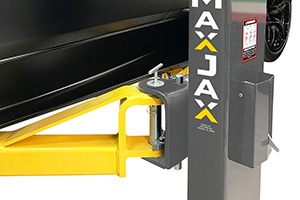 MaxJax portable car lift under car access