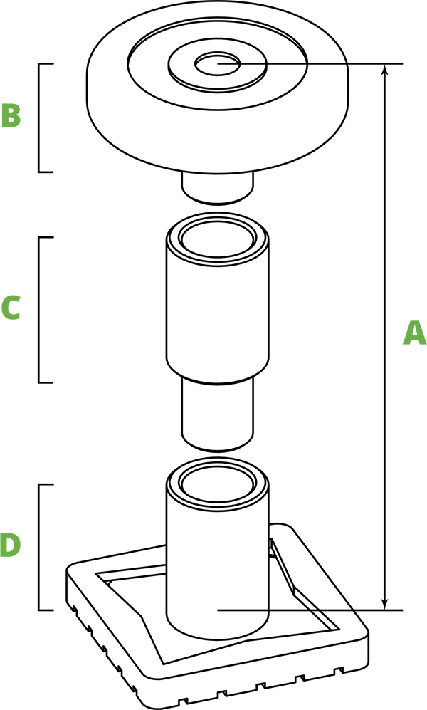 8000TL Portable Car Lift Bundle 12 SUV and light truck adapters spec diagram