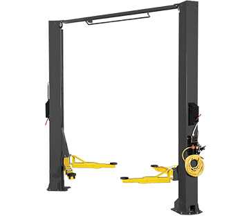 two post lift with overhead beam